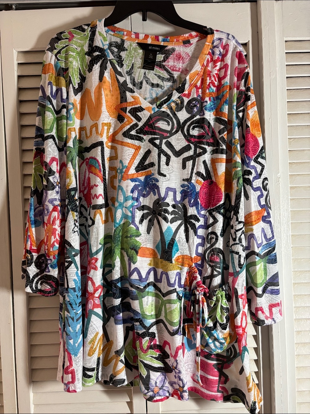 Vibrant Multicolor V-Neck Women's Tunic Top